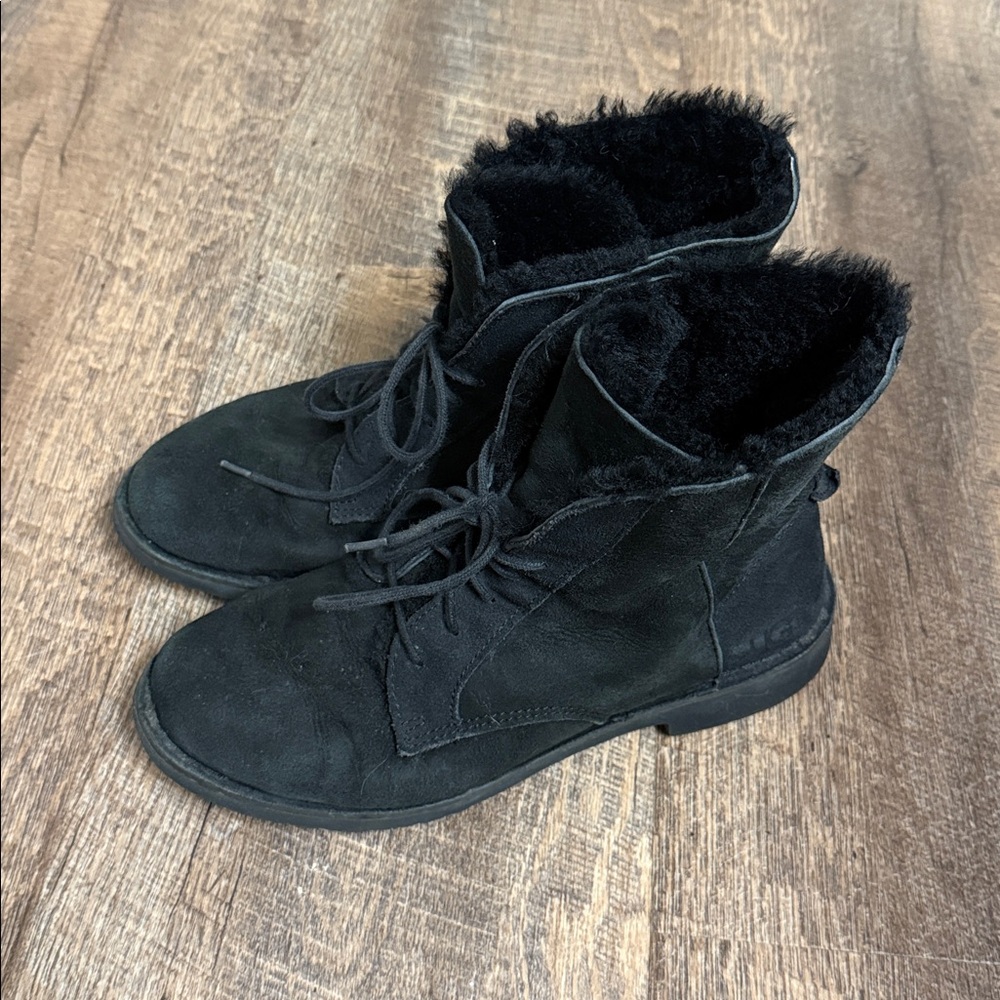 UGG Black Lace Up Women's Boots